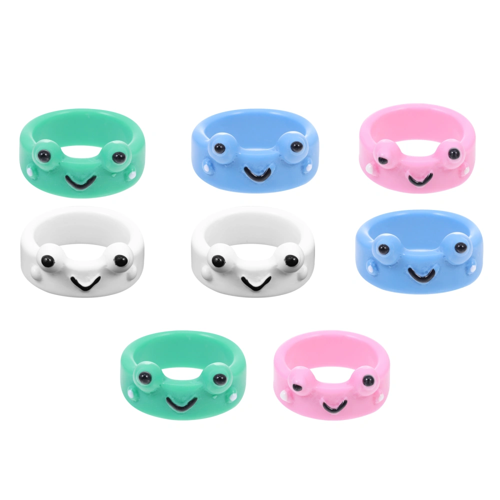 8Pcs Decorative Finger Rings Plastic Little finger Rings Women Jewelries Gifts