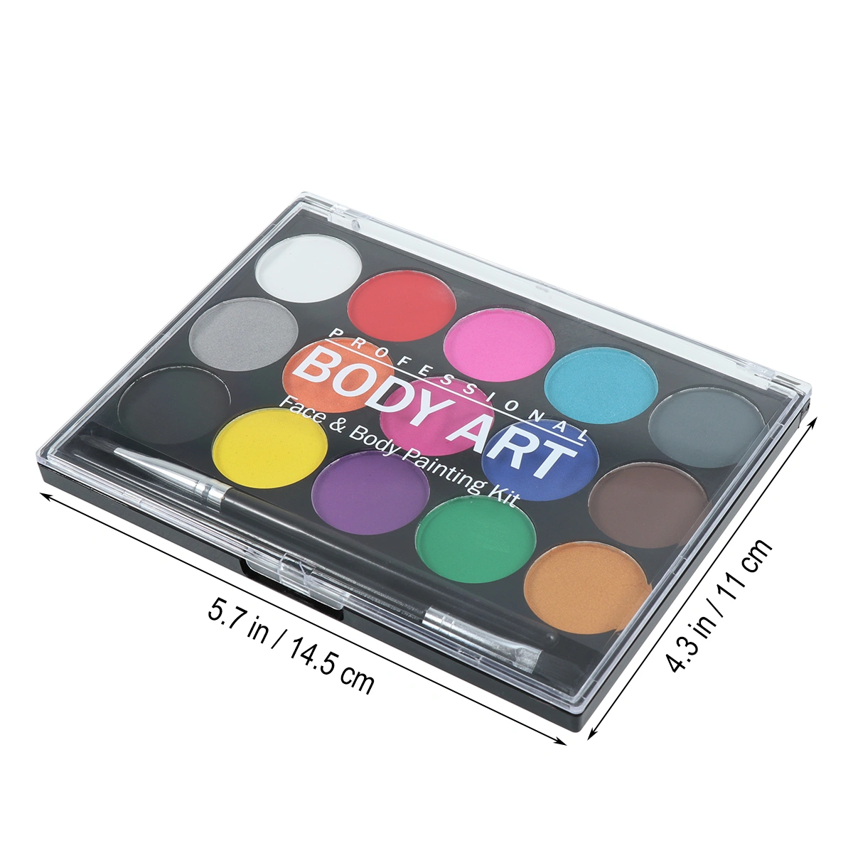 15 Colors Water Based Body Paint Set Face Paint Kit with Painting Brush for Adults and Children