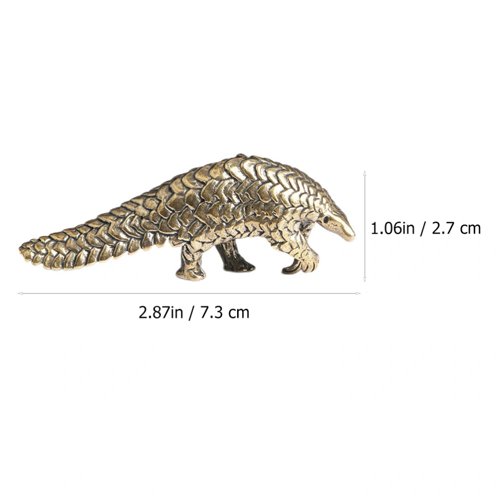 1Pc Brass Retro Pangolin Tabletop Ornament Small Brass Desktop Decor for Home