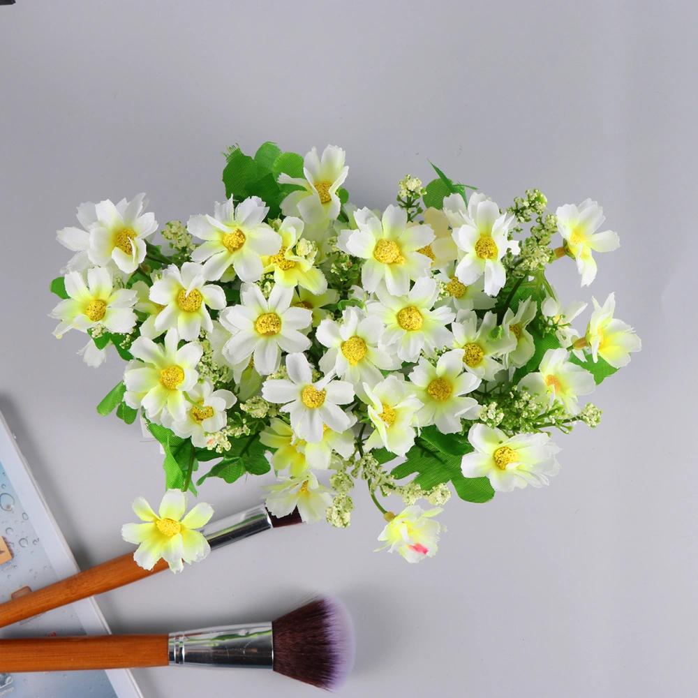 Simulated Fence Flower Adornment Lifelike Flower Ornament Photography Props Artificial Flower for Indoor Home Decoration (White)