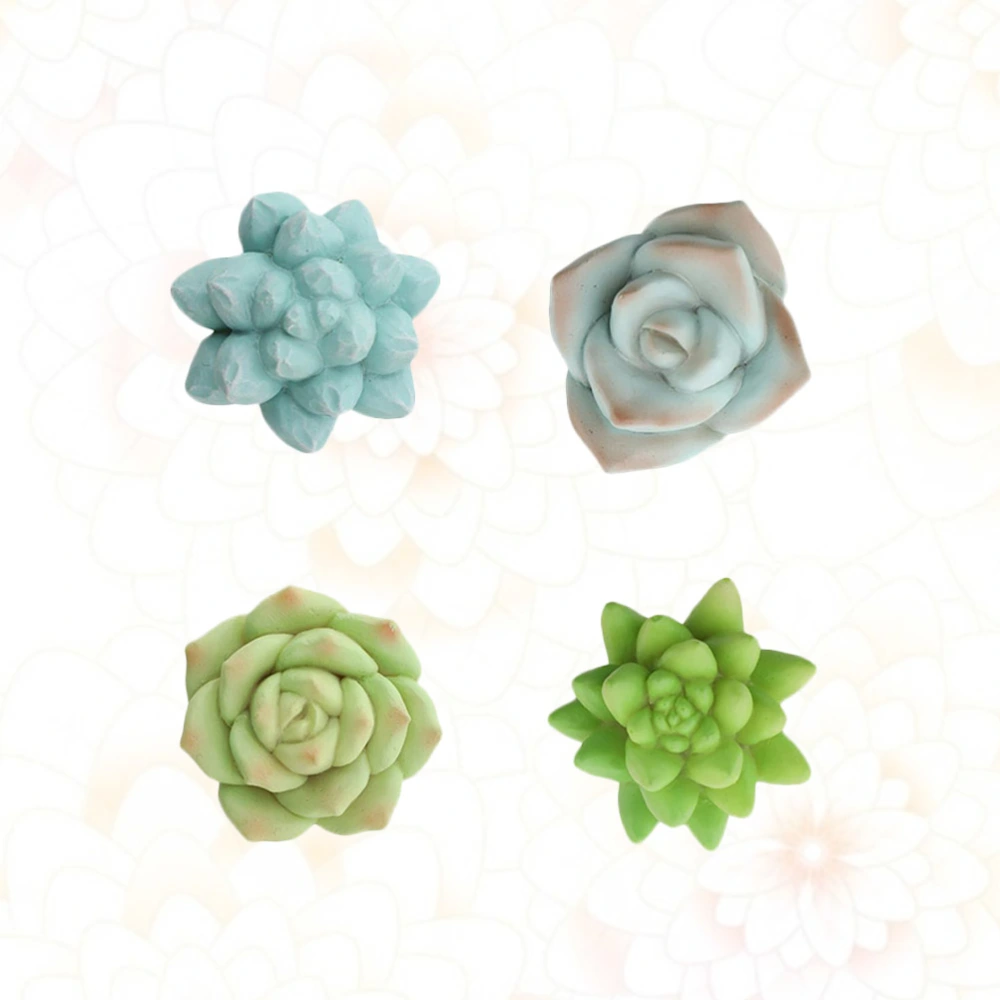 4pcs Simulation Succulents Fridge Magnet Magnet Sticker Lovely Plant Refrigerator Magnets Home Decoration