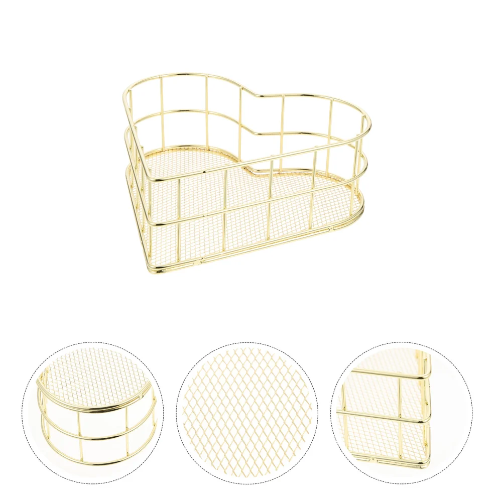 Heart Shape Sundries Storage Holder Office Snack Basket Tabletop Sundry Basket