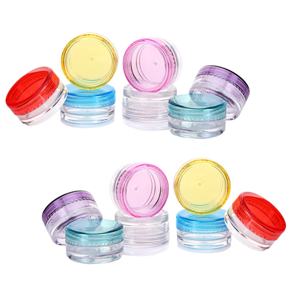 55pcs 3g Round Cream Jars Plastic Eye Cream Box Cosmetic Box Dispenser Jars for Storage Cosmetic Lotion (Assorted Color)