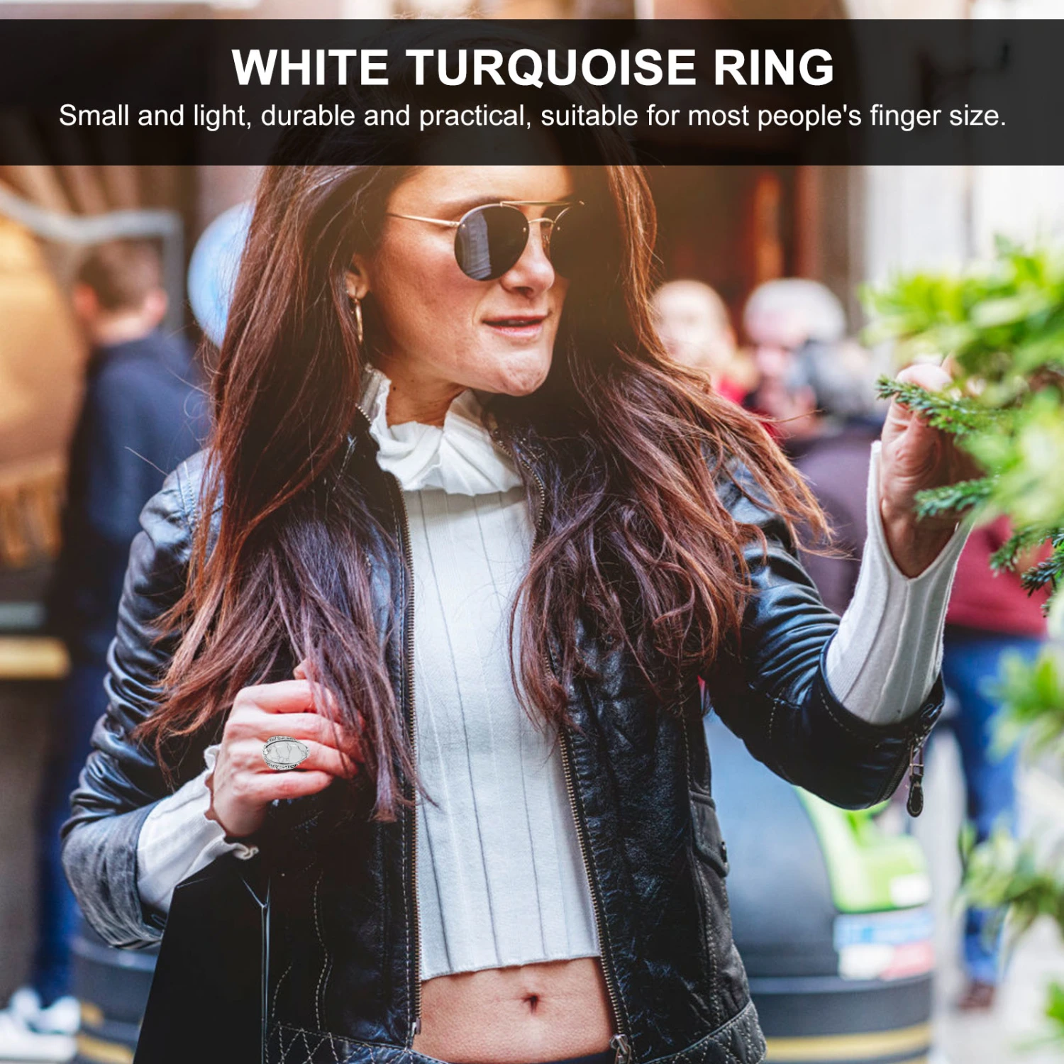 Elegant Turquoise Ring Bohemian Style Carving Ring Fashion Lady Ring Jewelry