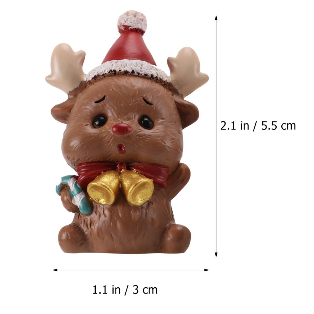 2pcs Christmas Resin Ornaments Miniature Animal Desktop Ornaments