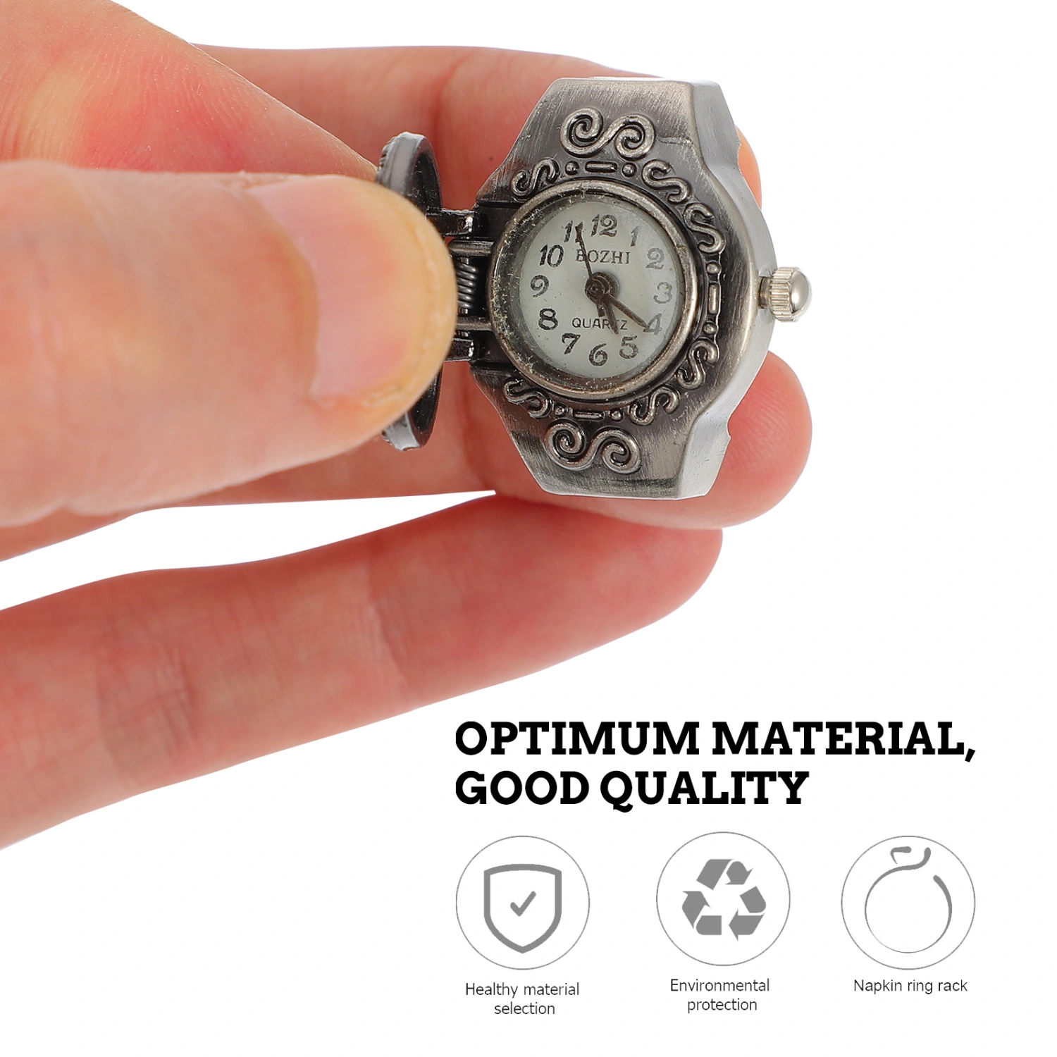 1Pc Stylish Finger Watch Ring Decorative Watch Crown-shaped Finger Watch