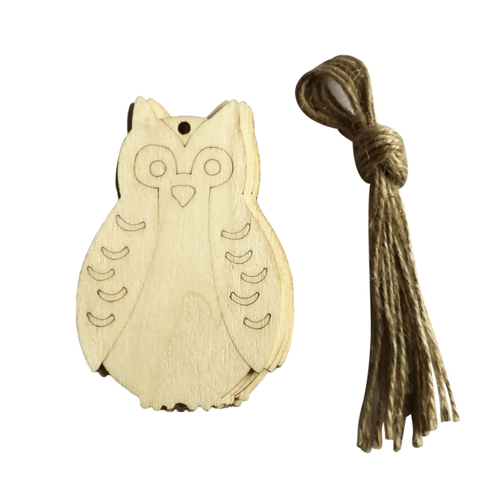 10PCS Owl Wooden Pendant Wall Door Home Party Hanging Ornament