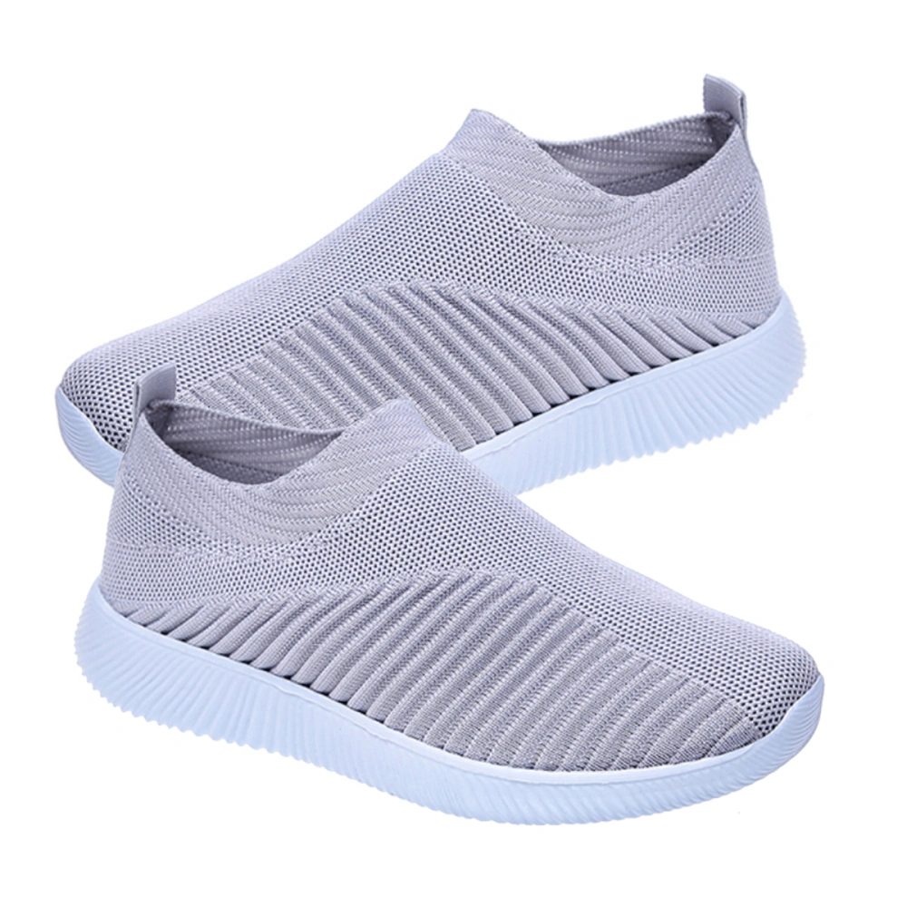 1 Pair of Gym Shoes Fashion Breathable Casual Shoes Durable Air Cushion Sports Shoes Size 9.5US,7UK，41EU,10.4145Inch (Light Grey)