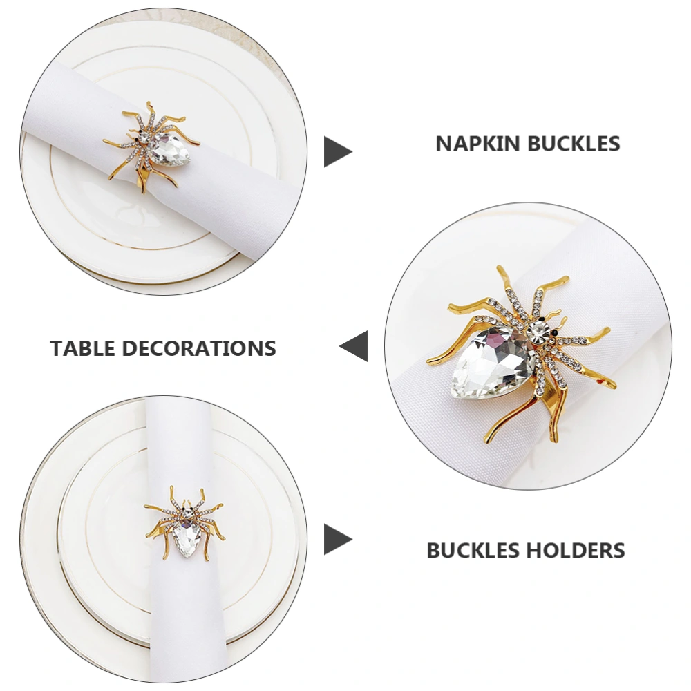 4 Pcs Spider Napkin Rings Napkin Holder Buckles Halloween Napkin Rings