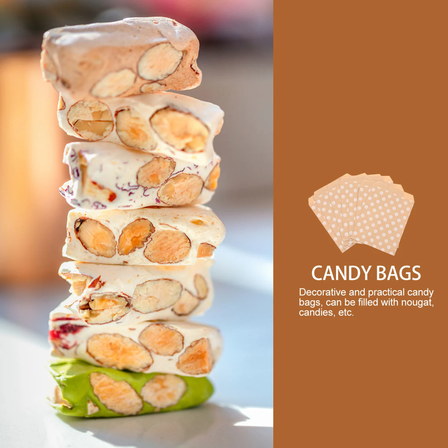 50Pcs Candy Packing Paper Bags Party Favors Bags Small Paper Bags Baking Food Wrapping Bags