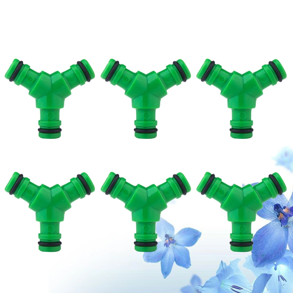 6PCS ABS Y Shape Three-way Repair Quick Connector Plastic Pipe Joint Green