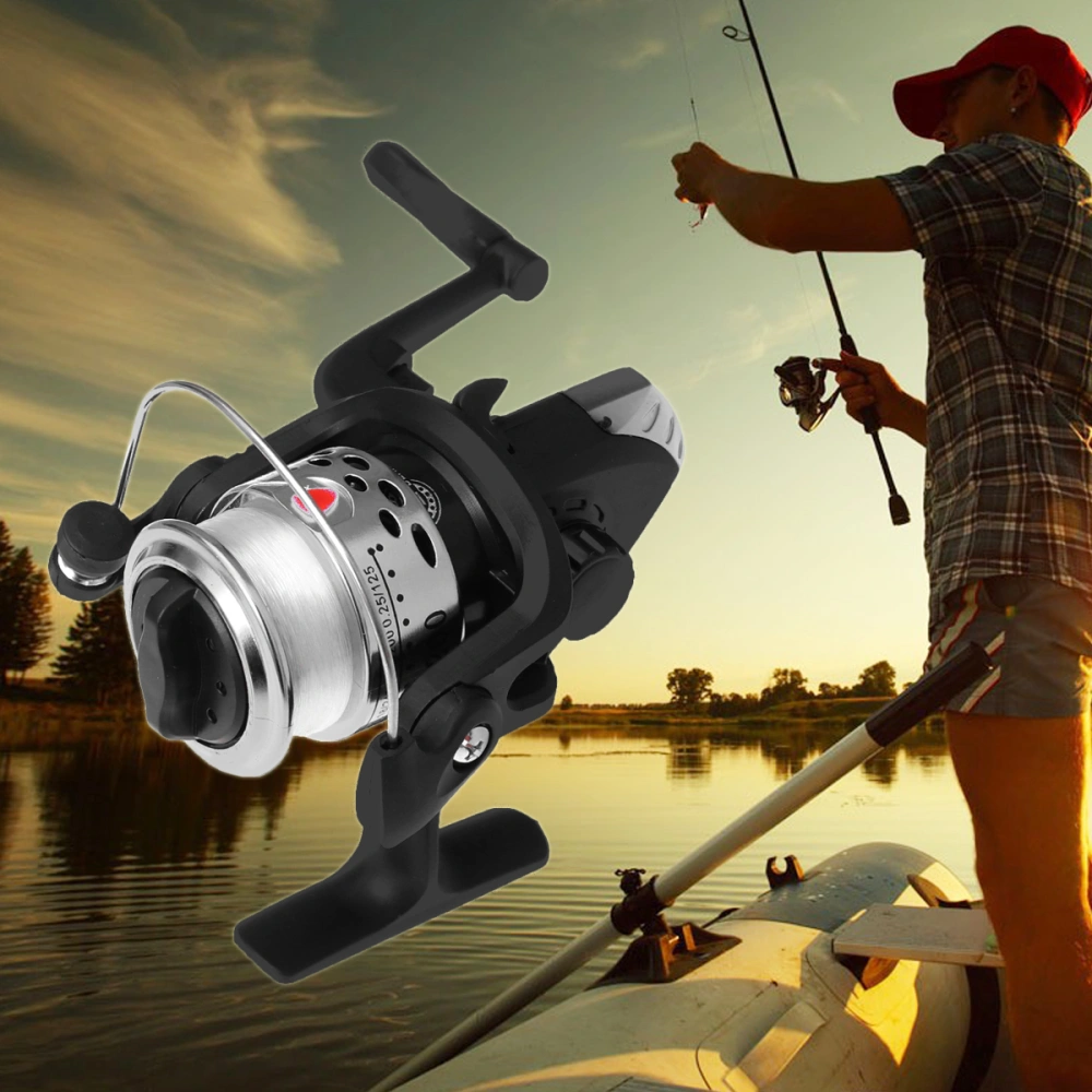 200 Small Fishing Reel Aluminum Fishing Reel with Cable for Saltwater or Freshwater Fishing (Silver)