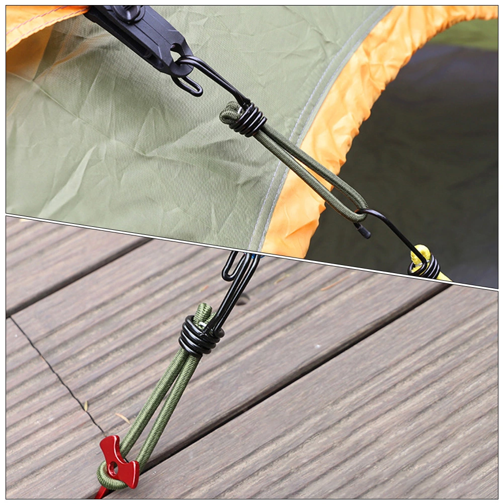 4Pcs Tent Bungee Cords Outdoor Elastic Rope Hook Camping Tent Accessories