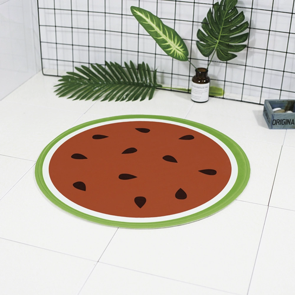 3D Fruit Pattern Bathmat Non-slip Bath Floor Mat Rugs Bathroom Kitchen Water-absorbing Carpet (Watermelon)