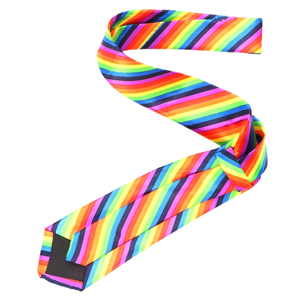 1pc 5cm Width Necktie Casual Rainbow Printing Tie Fashion Necktie Costume Props Party Necktie