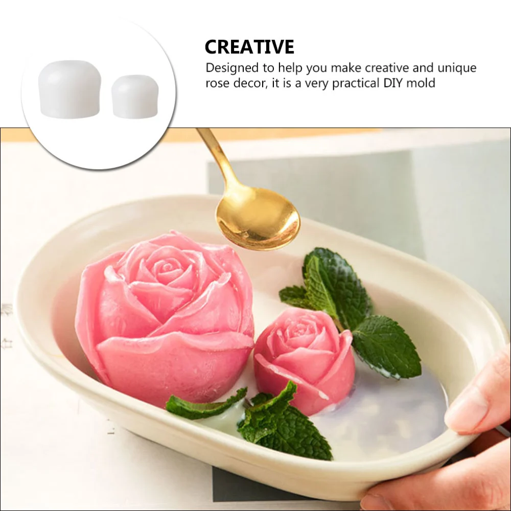 2Pcs Household Silicone Molds Adorable Rose Molds Wear-resistant Flower Molds Home Supply