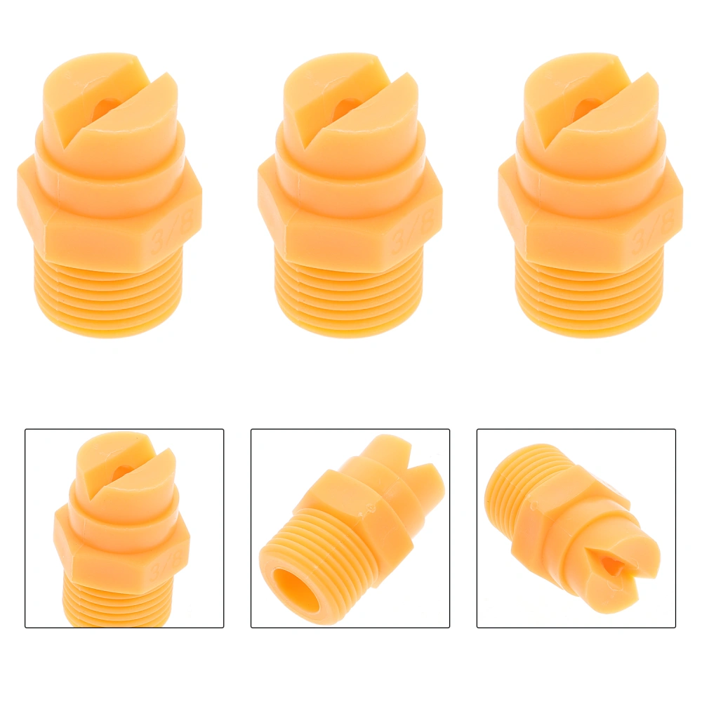 5PCS Plastic Fan Shape Spray Nozzle Connection Yellow PP Sprayer Nozzle for Home Use Size 1 Yellow