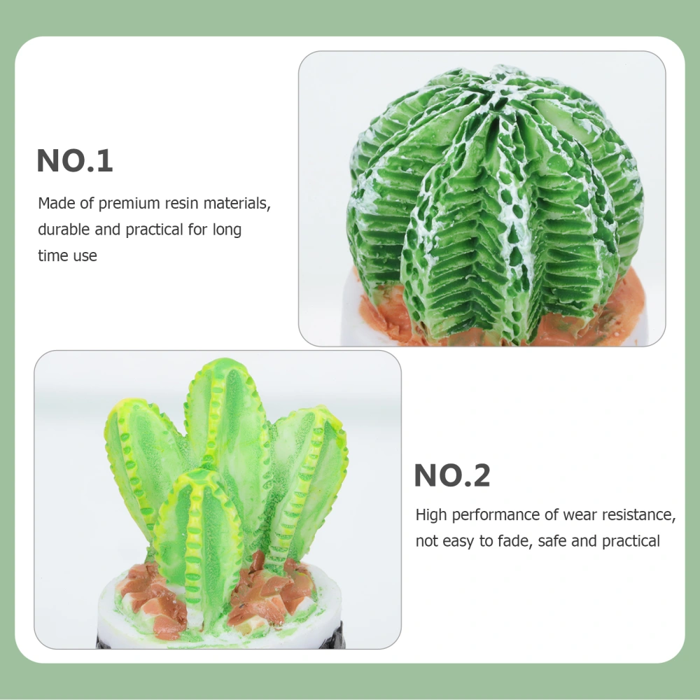 6pcs Mini Simulated Cactus Pots Miniature Succulent Pots Succulent Potted Plant Decor