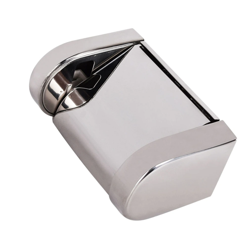 1pc Sealed Stainless Steel Tissue Holder Roll Paper Holder Toilet Paper Carton for Bathroom(Silver)