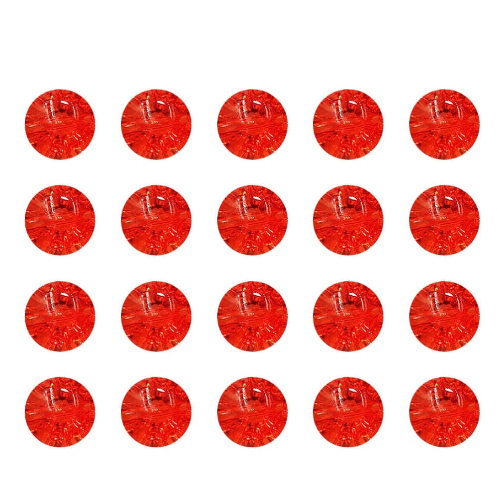 50pcs Clear Crystal Button Adorable Shirt Button Simple Sweater Fasteners Delicate Sewing Buttons Coat Button Accessory for Man Woman Baby DIY (Red)