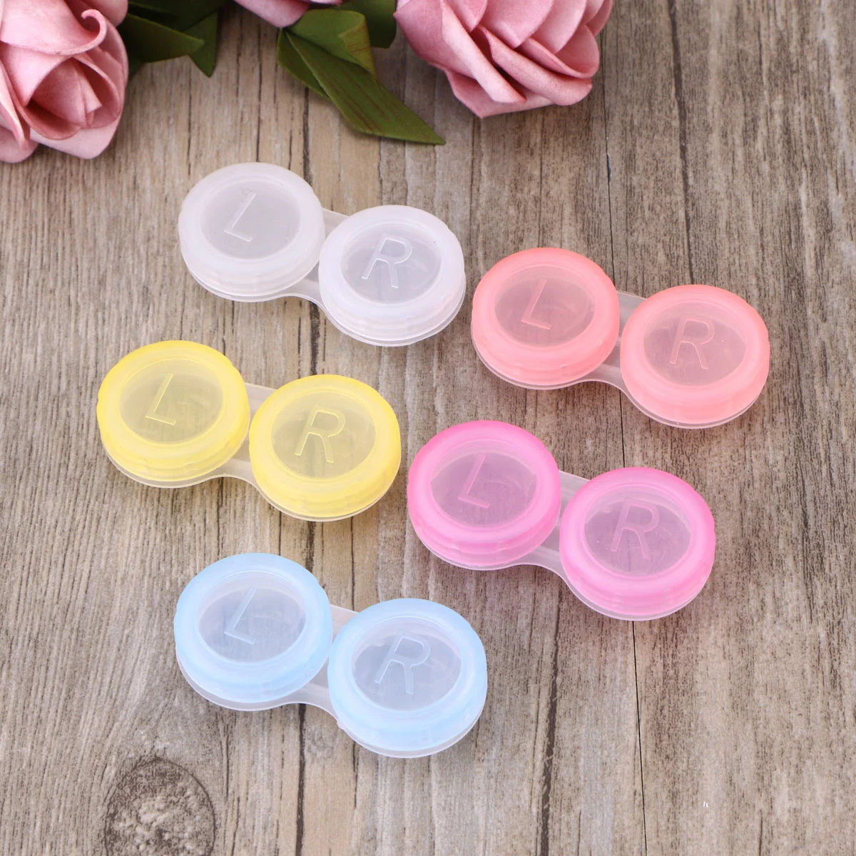 20pcs Lenses Case Holder Deep Well Flip-top Storage Box Container for Home and Travel (Color Mixing)