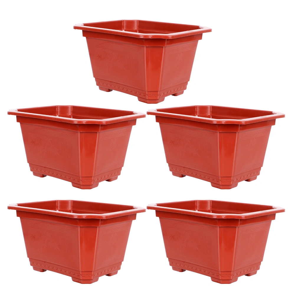 5PCS Plastic Planters Flower Plant Pots Gardening Pots with Drainage Holes