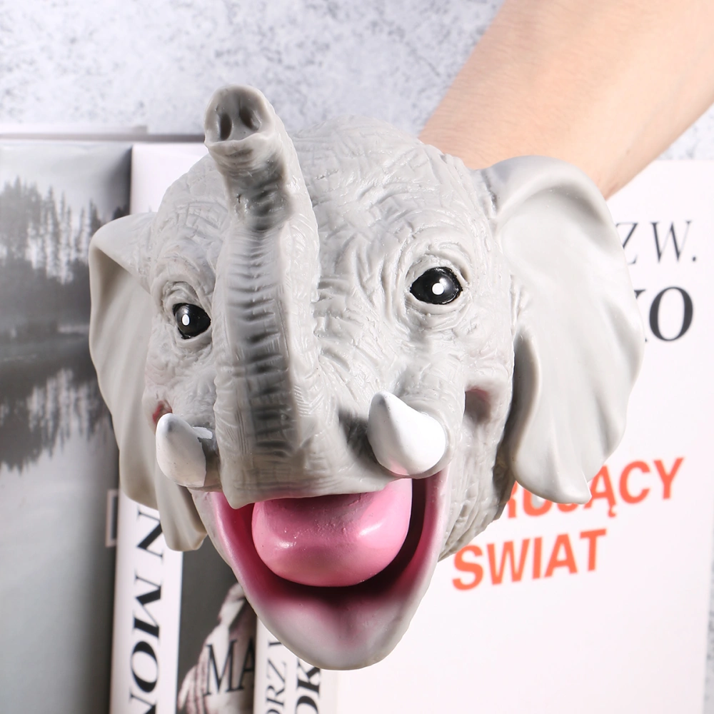 1pc Children Elephant Shape Hand Puppet Plastic Gift Toy Realistic Novelty Playings