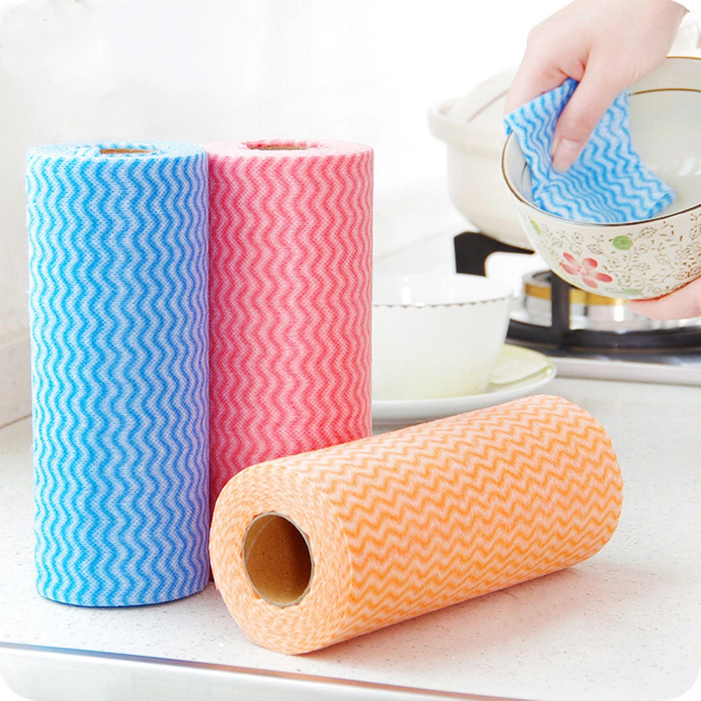 50Pcs Non-woven Kitchen Dish Towels Water Absorption Cleaning Cloth (Blue)
