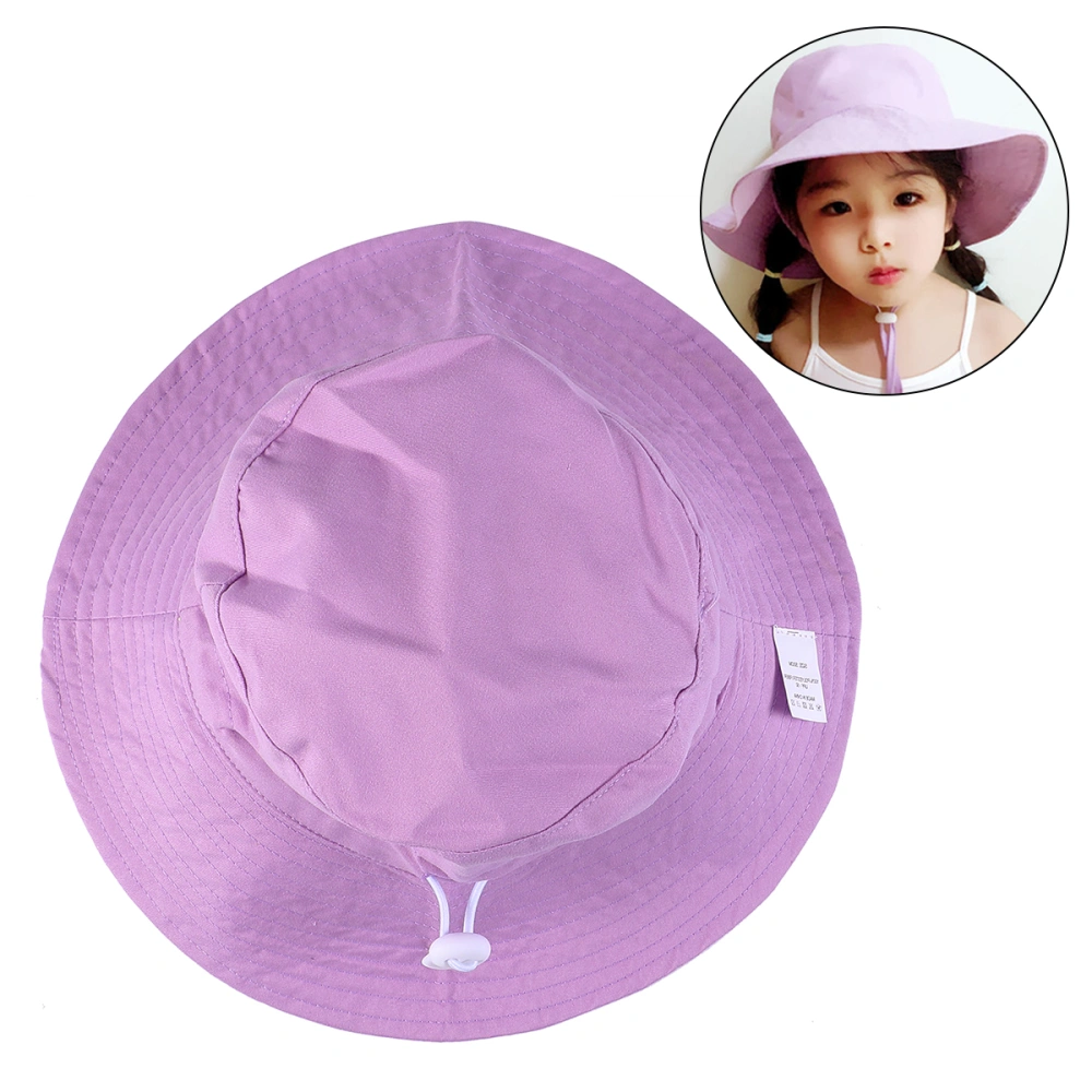 Quick-drying Sun Hat Practical Baby Fisherman Hat Dustproof Fisherman Breathable for Kids Children (Light Purple)