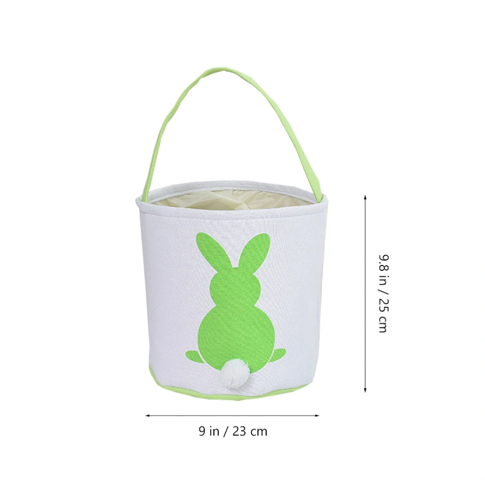 Easter Canvas Bucket Candy Storage Pouch Rabbit Pattern Gift Bucket Treat Bag