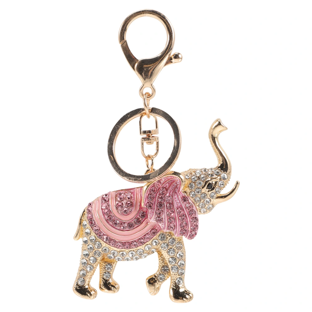 Elephant Keychain Sparkling Crystal Key Ring Charm Jewelry Big Ears Elephant Key Chain