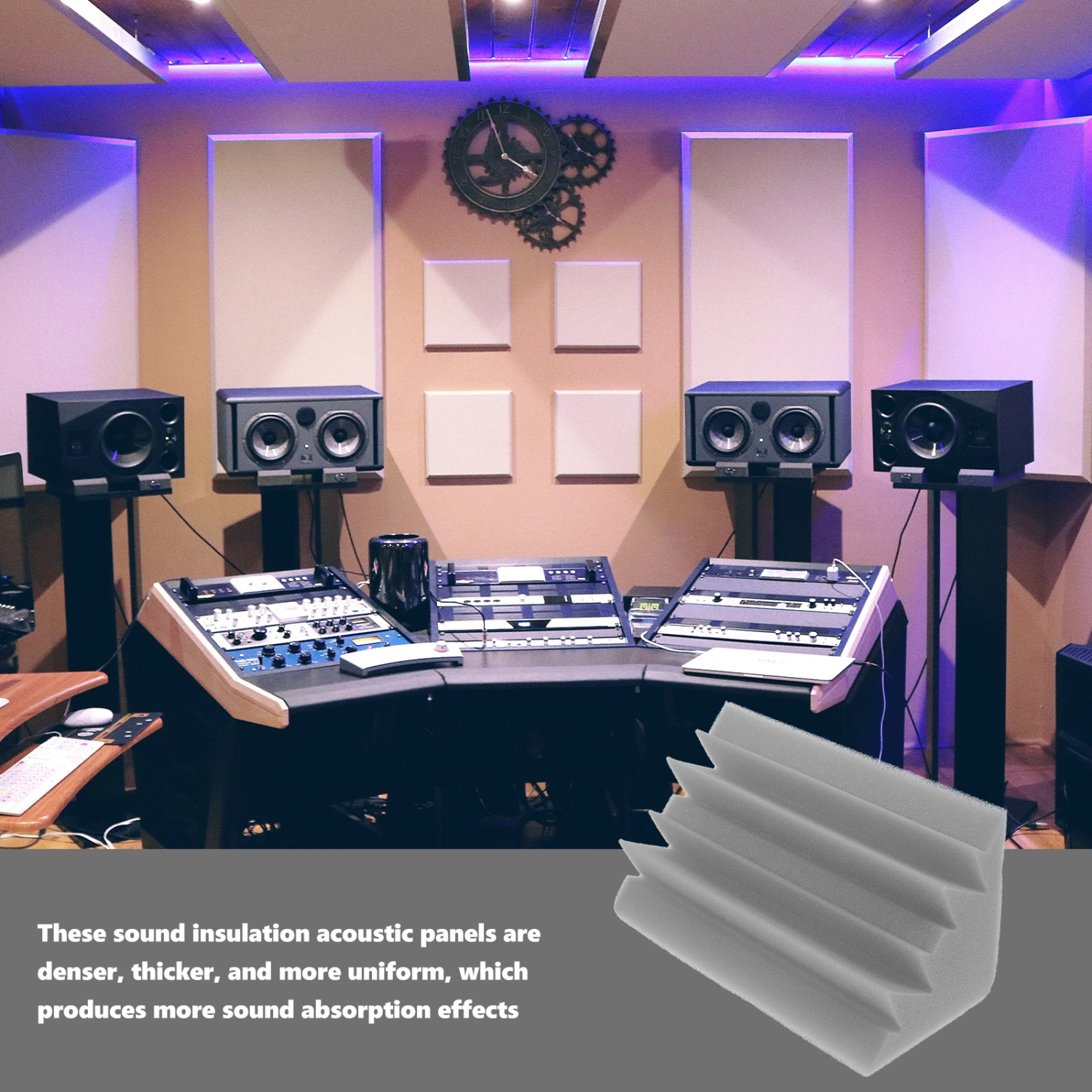 5Pcs Professional Sound-absorbing Panels Wedge Acoustic Absorption Panels