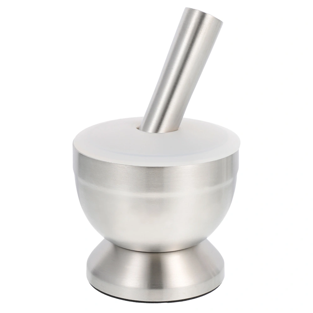 1 Set Stainless Steel Mini Mortar Pestle Spice Grinder Anti-Slip Base Kitchen Tool