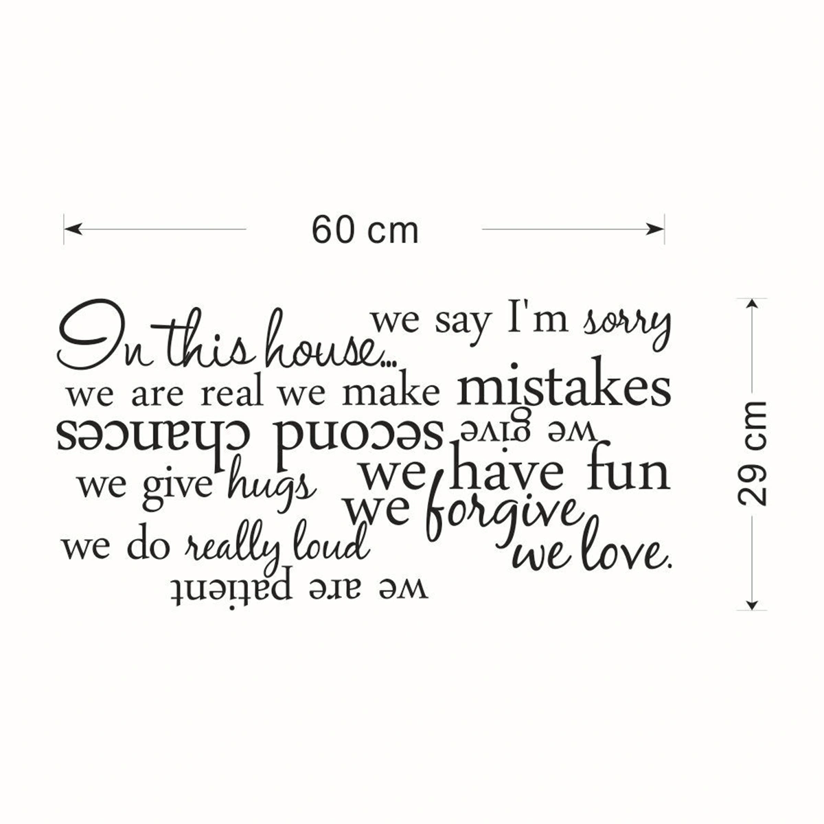 Novelty In This House Home Rules Quote DIY Removable Vinyl Wall Decal Sticker Wallpaper Home Room Decoration