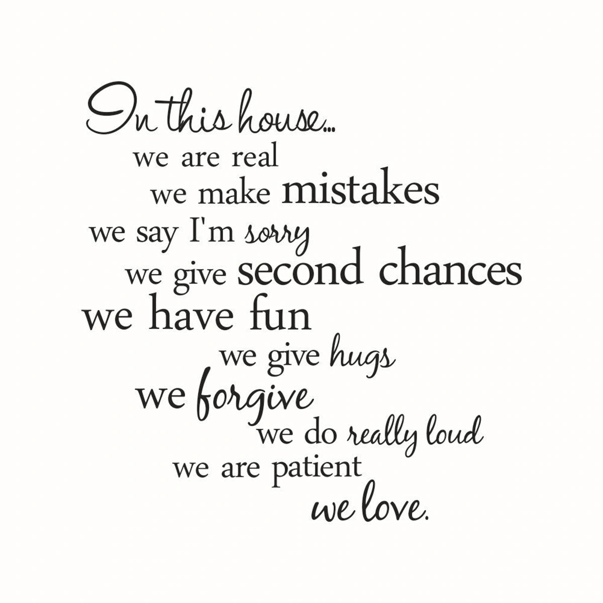 Novelty In This House Home Rules Quote DIY Removable Vinyl Wall Decal Sticker Wallpaper Home Room Decoration