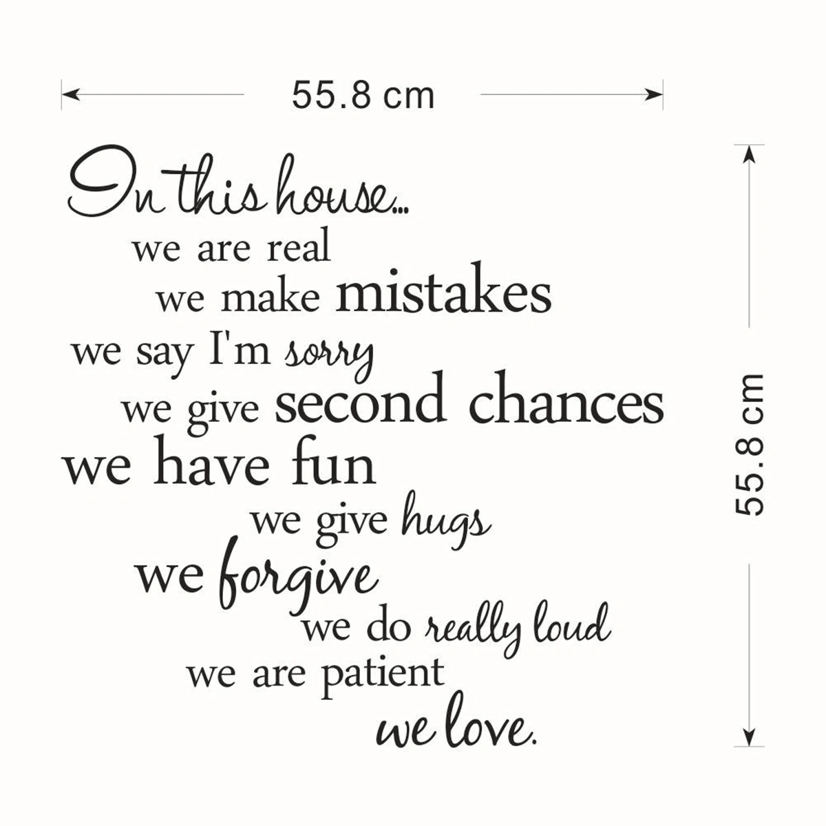 Novelty In This House Home Rules Quote DIY Removable Vinyl Wall Decal Sticker Wallpaper Home Room Decoration