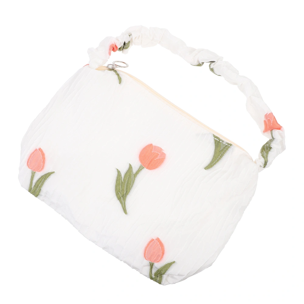 Polyester Shoulder Bag Women Underarm Bag Flowers Pattern Shoulder Bag