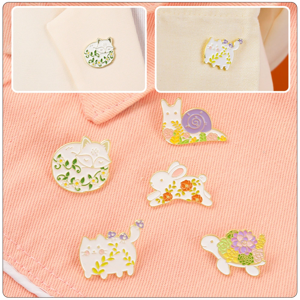 5pcs Animal Design Alloy Brooches Alloy Breastpins Brooches Clothing Breastpic