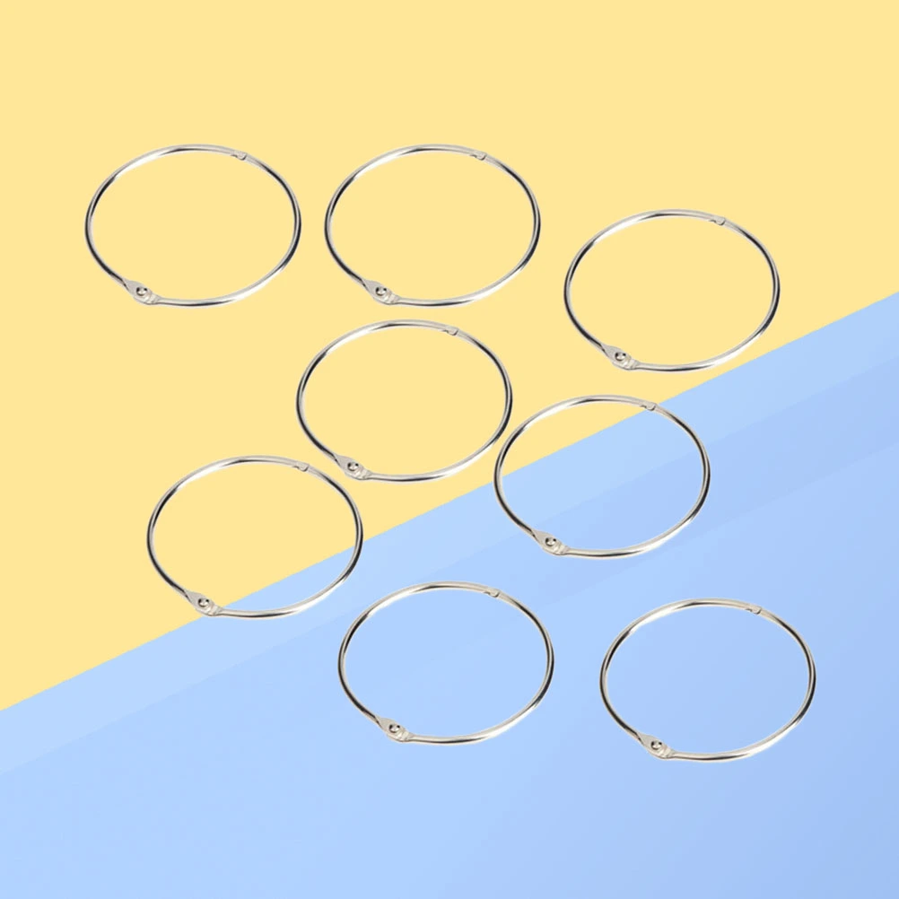 50 Pcs Loose Leaf Binder Rings Steel Binder Rings Keychain Key Rings Metal Book Rings for School Home Office