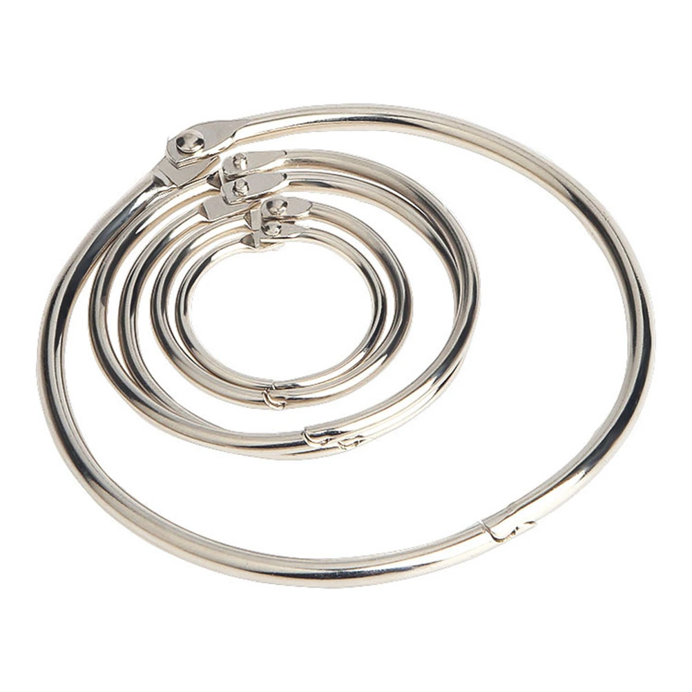 50 Pcs Loose Leaf Binder Rings Steel Binder Rings Keychain Key Rings Metal Book Rings for School Home Office