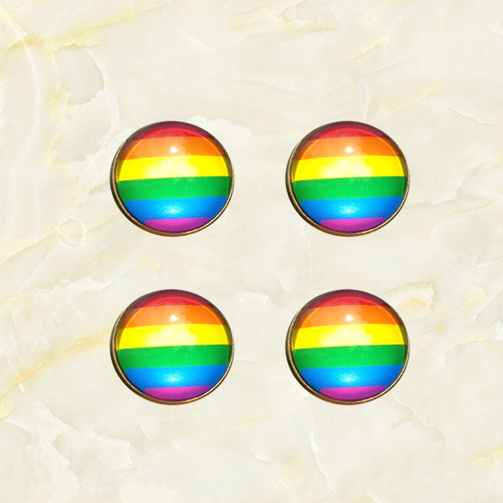 4pcs Creative Rainbow Color Brooch Clothes Crystal Bronze Pin Badge Love Corsage for Homosexual Gay LGBT Lesbian (G1-1)