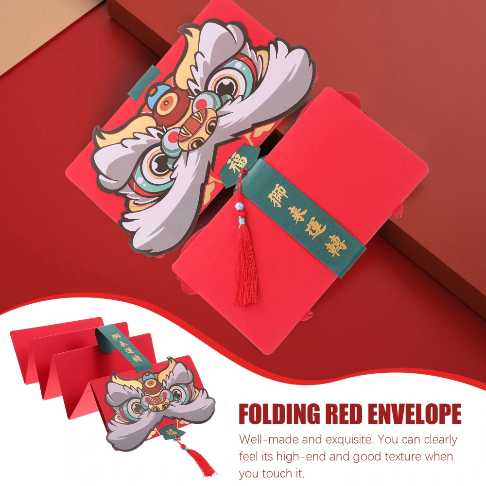 Festive Folding Waking Lion Red Packet Creative New Year Decorative Red Envelope