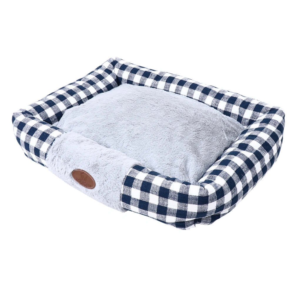 Pet Thick Warm Cat Nest Checkered Pattern Cat Bed Mat Pet Bed Cushion Cat