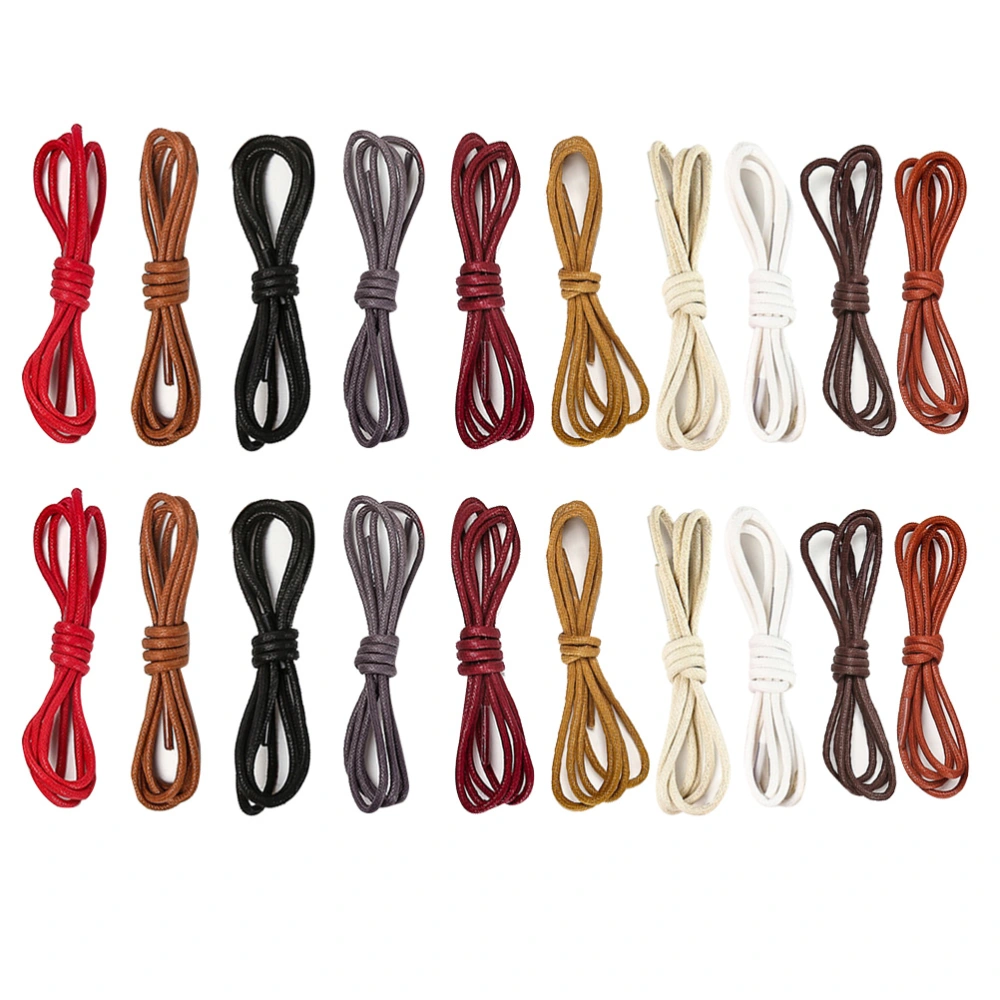 20pcs Delicate Shoelace All-match Decorative Shoe Tie Stylish Shoe Strings for Canvas Shoes Sports Shoes Sneakers (Assorted Color)