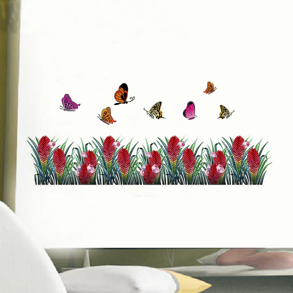 Beautiful Flowers and Wall Sticker Creative Wall Paste Decal Removable Decals for Bedroom