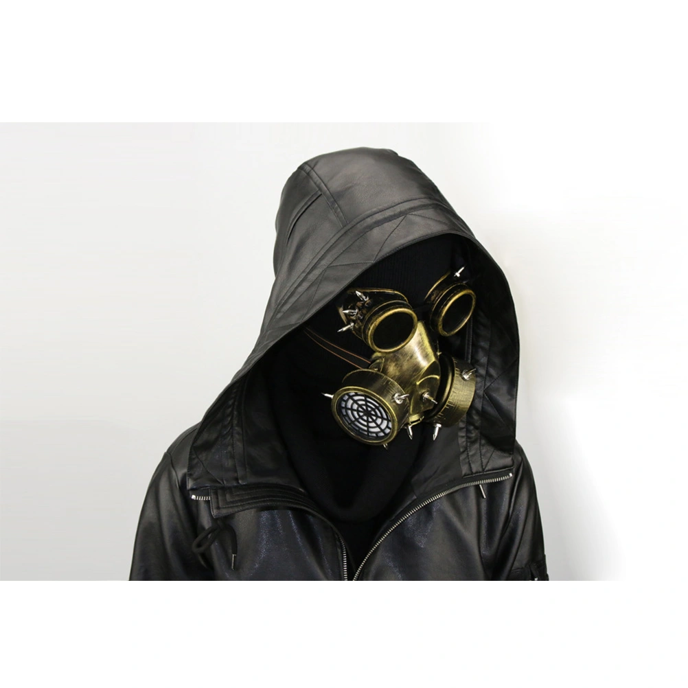 1pc Halloween Gas Mask Cosplay Costume Steampunk Dress Up Party Masquerade Gas Mask Halloween Supplies (Golden)
