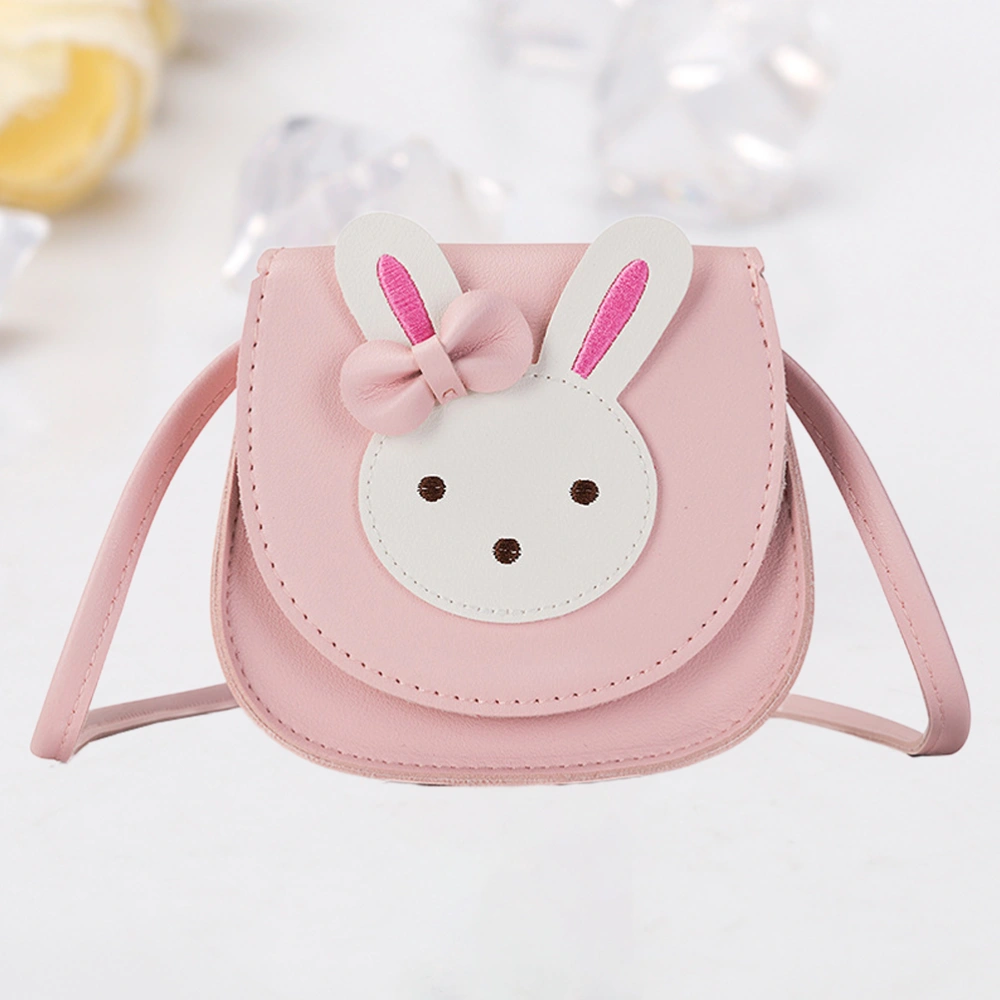 Shoulder Bag PU Leather Mini Rabbit Decorative Beautiful Shoulder Bag for Girl (Pink)