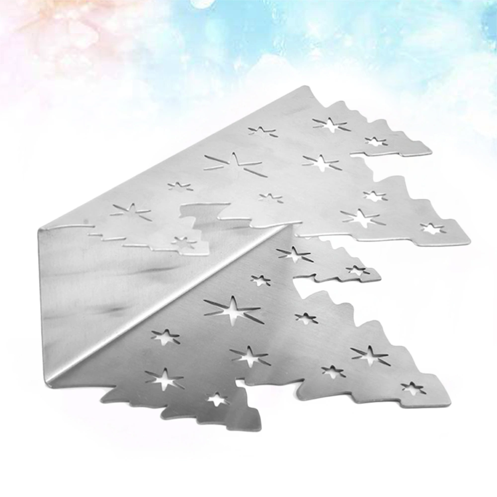 Stainless Steel Flat Napkin Rack Christmas Tree Design Tissue Holder Paper Towel Holder for Home Table Decoration