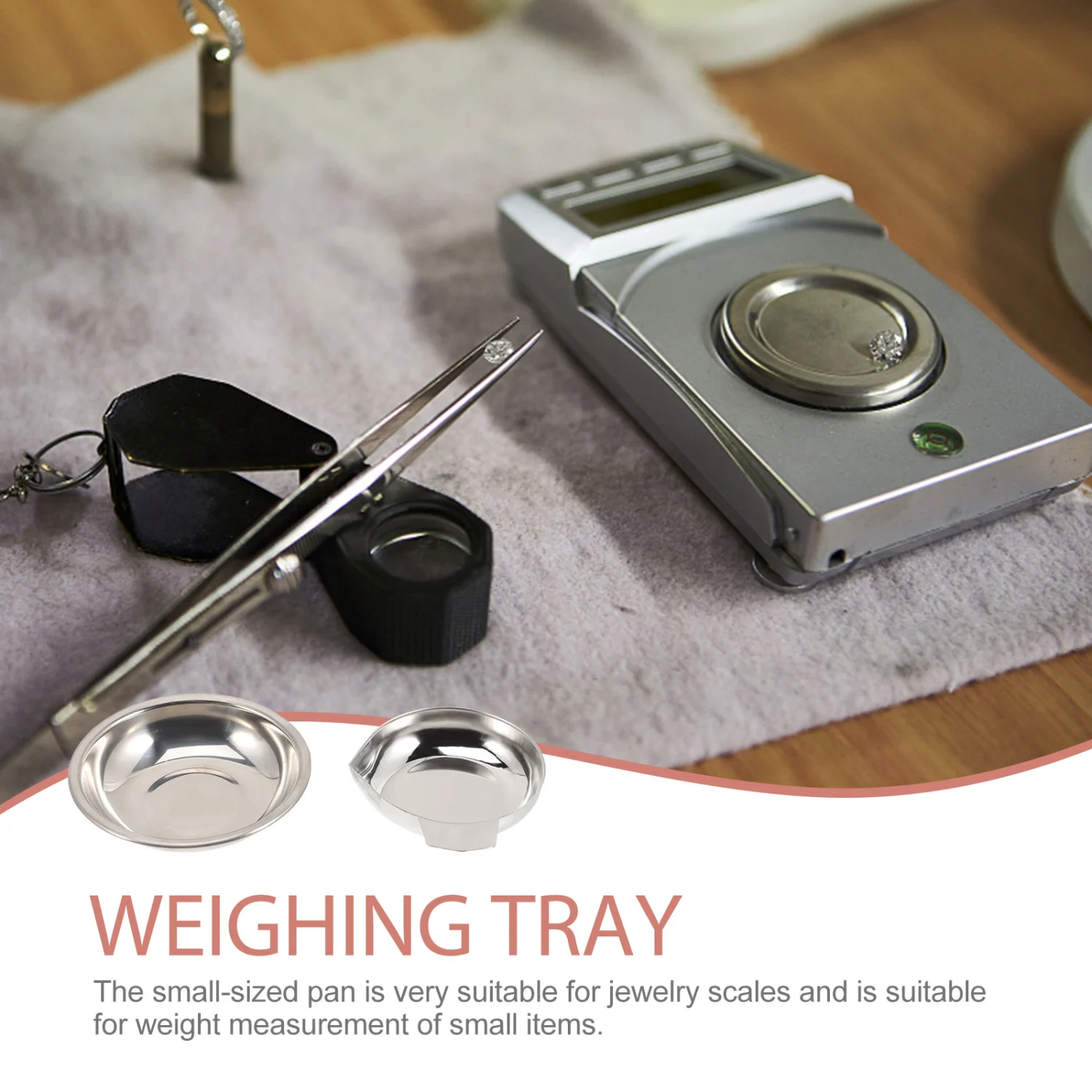2pcs Electronic Scale Trays Stainless Steel Gems Weight Trays for Small Scale