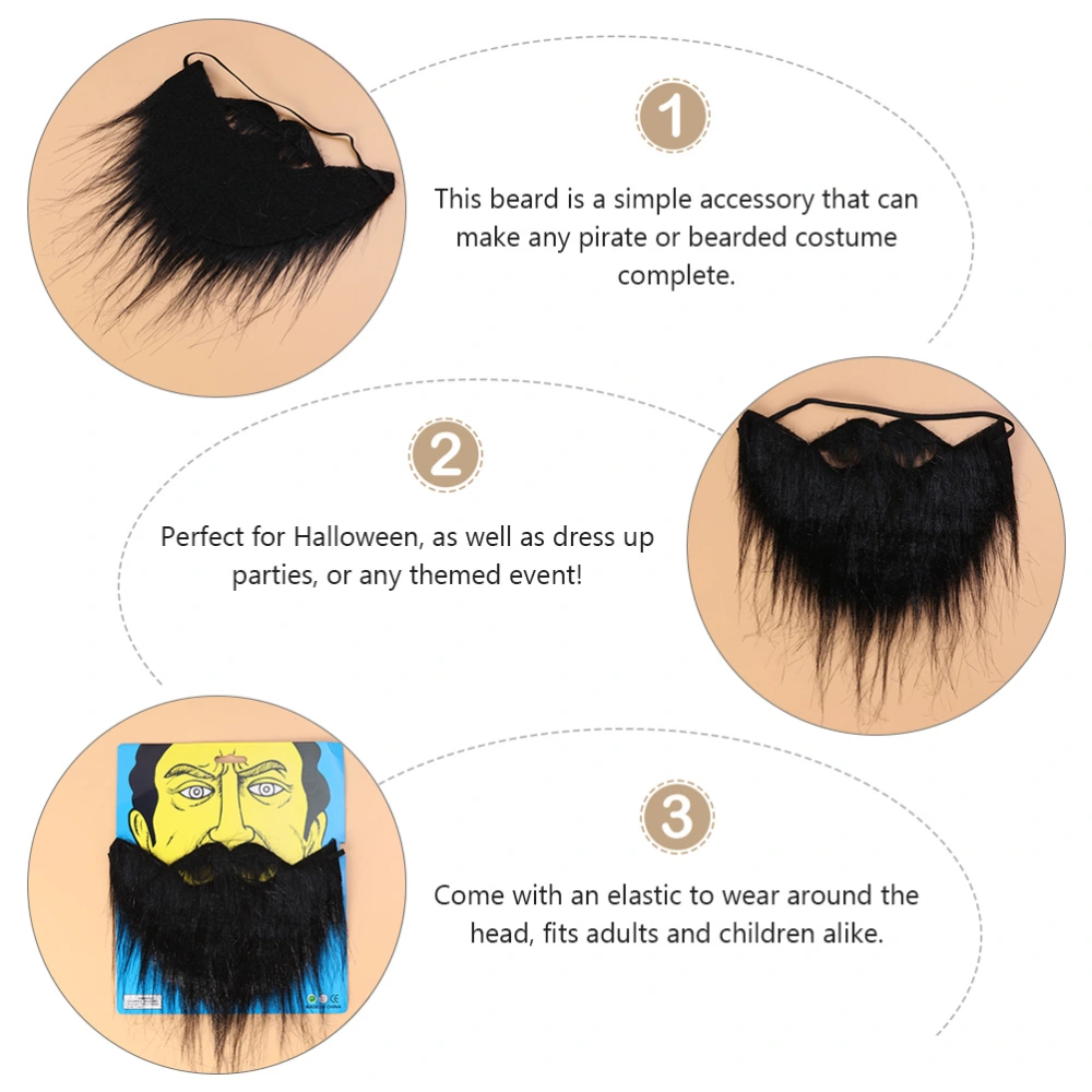 3pcs Halloween Black Fake Beard Simulation Whisker Party Costume Props